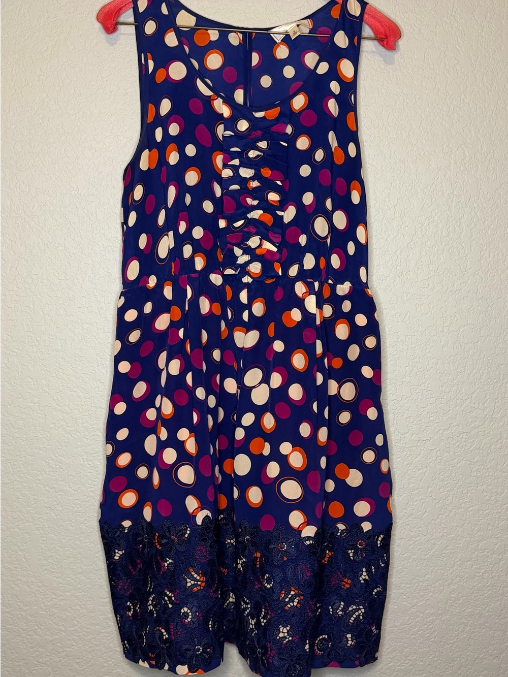 Moulinette Soeurs Blue, Purple and Orange Polka Dot Dress Size 6